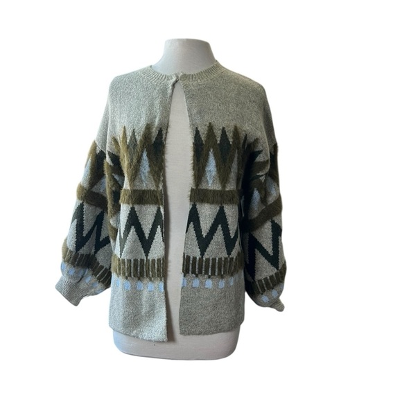 Anthropologie Akemi + Kin Tribal Print open front Cardigan Sweater O/S NWT - Picture 2 of 14